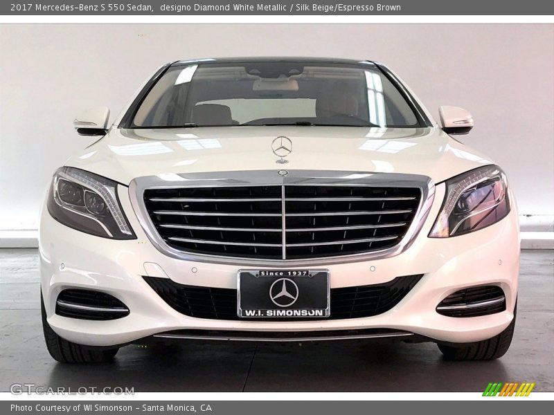 designo Diamond White Metallic / Silk Beige/Espresso Brown 2017 Mercedes-Benz S 550 Sedan