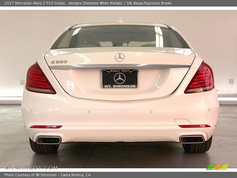 designo Diamond White Metallic / Silk Beige/Espresso Brown 2017 Mercedes-Benz S 550 Sedan