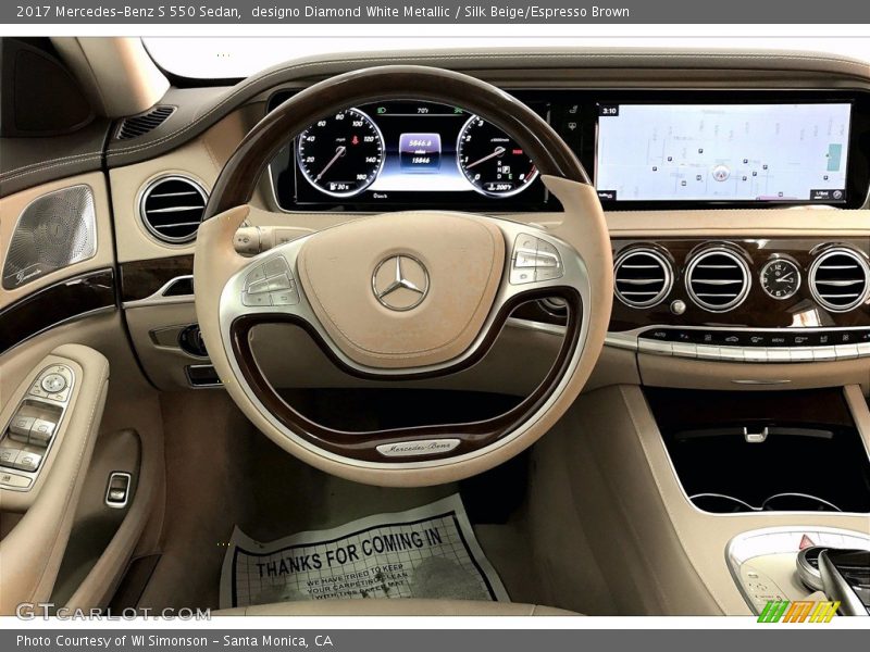 designo Diamond White Metallic / Silk Beige/Espresso Brown 2017 Mercedes-Benz S 550 Sedan