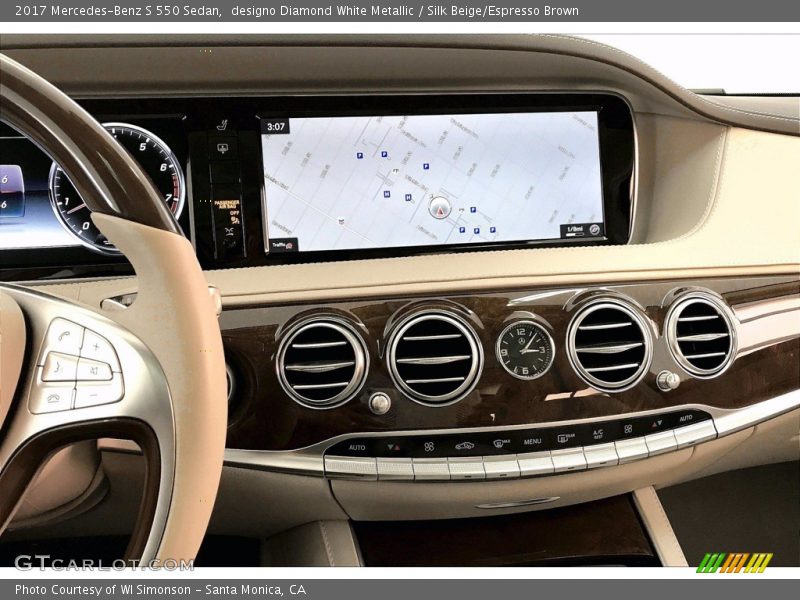 designo Diamond White Metallic / Silk Beige/Espresso Brown 2017 Mercedes-Benz S 550 Sedan