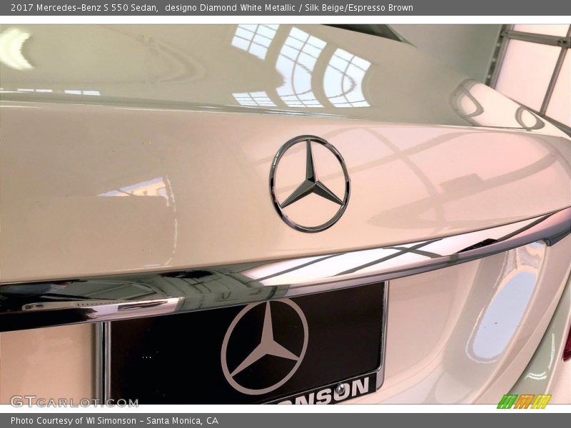 designo Diamond White Metallic / Silk Beige/Espresso Brown 2017 Mercedes-Benz S 550 Sedan
