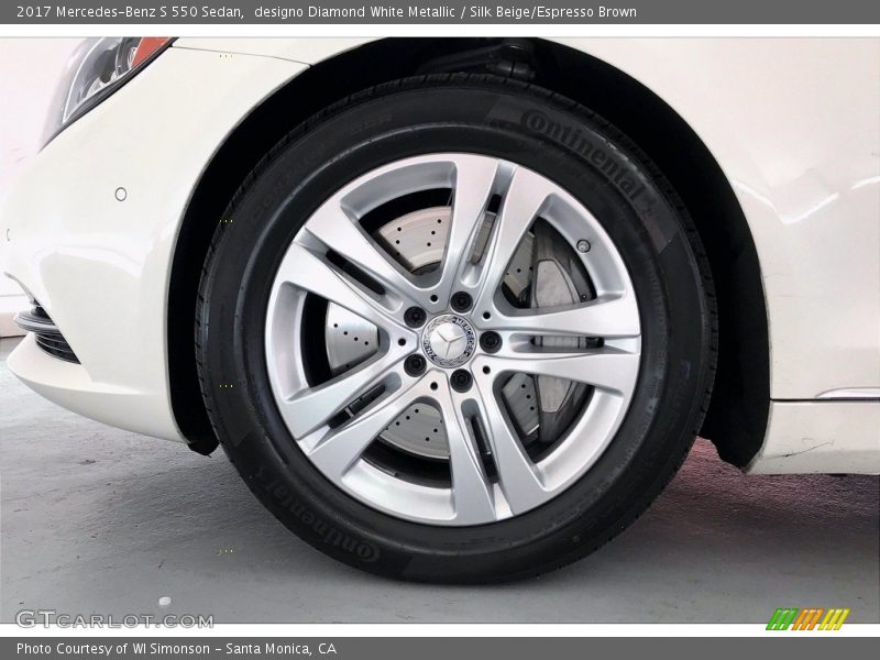 designo Diamond White Metallic / Silk Beige/Espresso Brown 2017 Mercedes-Benz S 550 Sedan