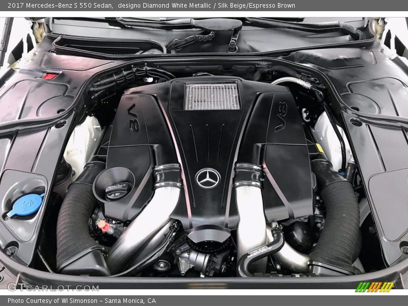 designo Diamond White Metallic / Silk Beige/Espresso Brown 2017 Mercedes-Benz S 550 Sedan