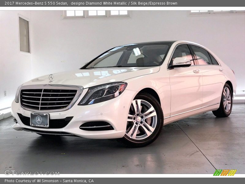 designo Diamond White Metallic / Silk Beige/Espresso Brown 2017 Mercedes-Benz S 550 Sedan