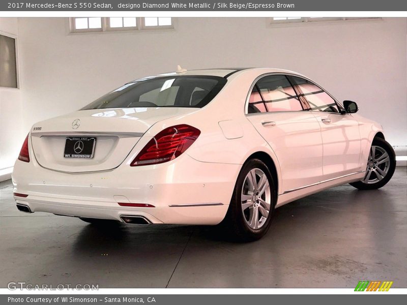 designo Diamond White Metallic / Silk Beige/Espresso Brown 2017 Mercedes-Benz S 550 Sedan