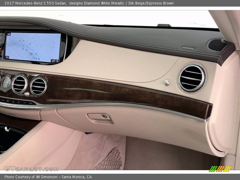 designo Diamond White Metallic / Silk Beige/Espresso Brown 2017 Mercedes-Benz S 550 Sedan