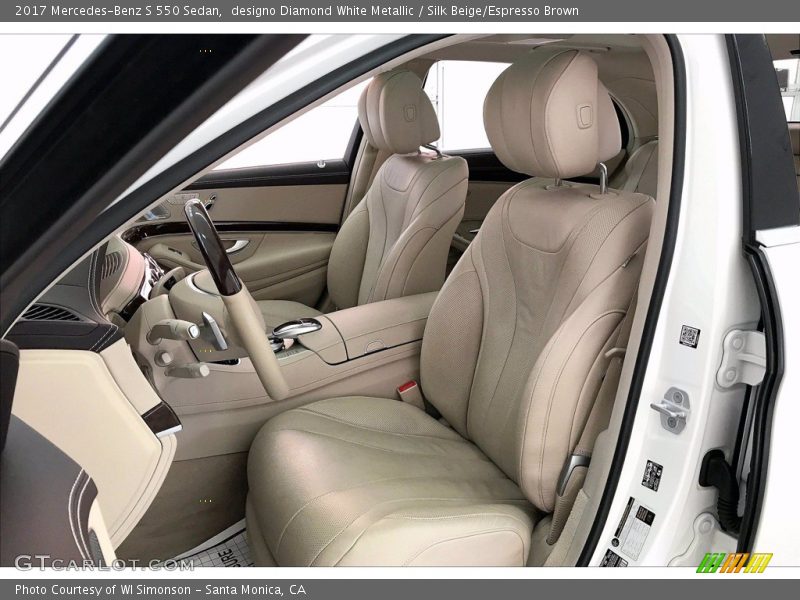 designo Diamond White Metallic / Silk Beige/Espresso Brown 2017 Mercedes-Benz S 550 Sedan