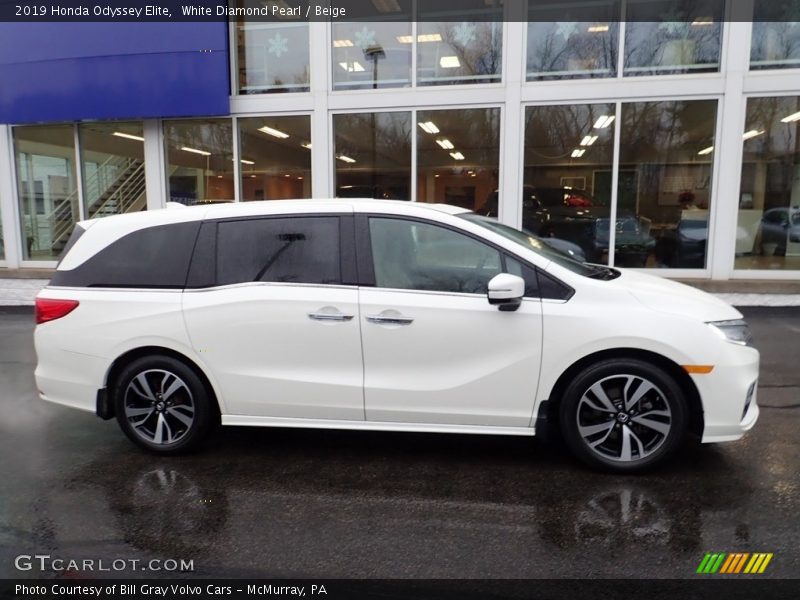 White Diamond Pearl / Beige 2019 Honda Odyssey Elite