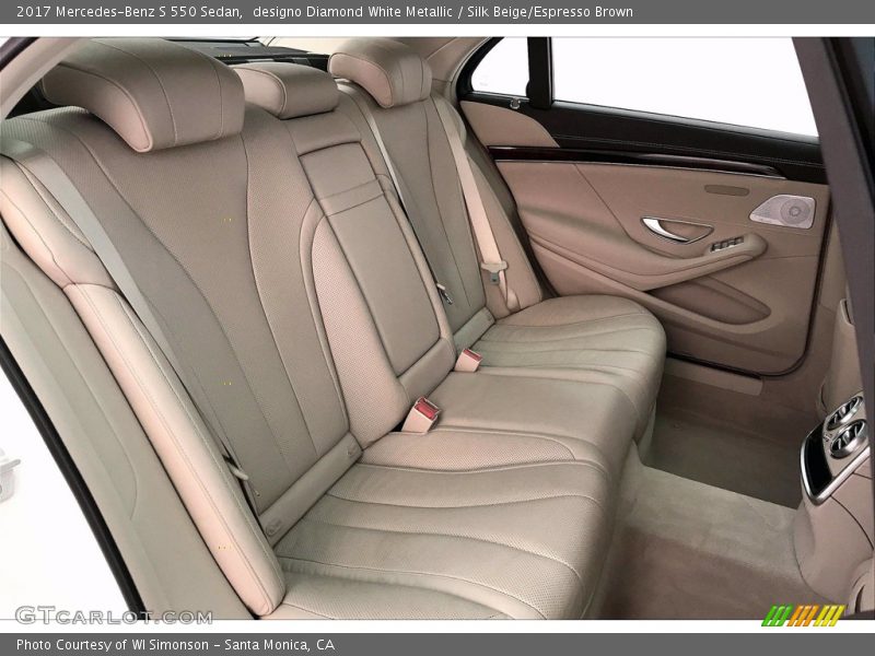 designo Diamond White Metallic / Silk Beige/Espresso Brown 2017 Mercedes-Benz S 550 Sedan