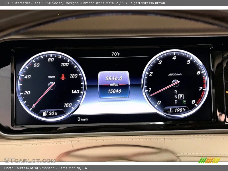 designo Diamond White Metallic / Silk Beige/Espresso Brown 2017 Mercedes-Benz S 550 Sedan