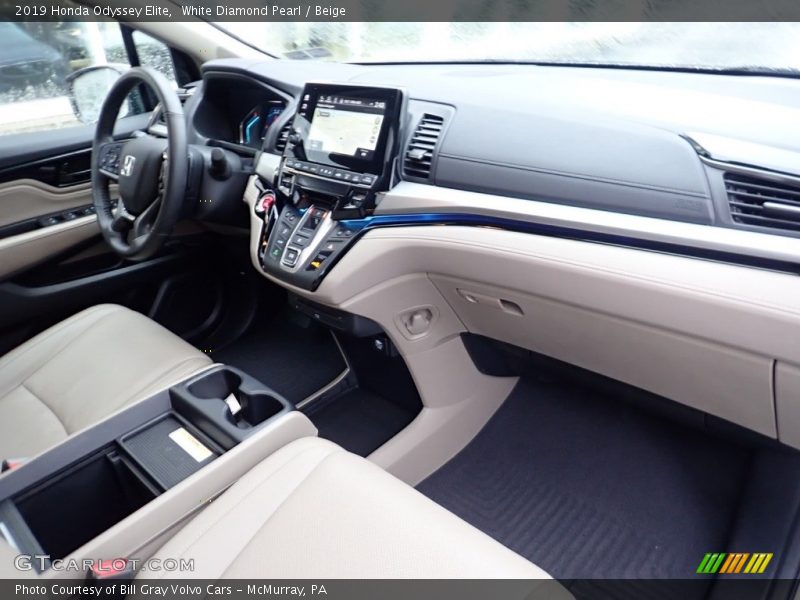 White Diamond Pearl / Beige 2019 Honda Odyssey Elite