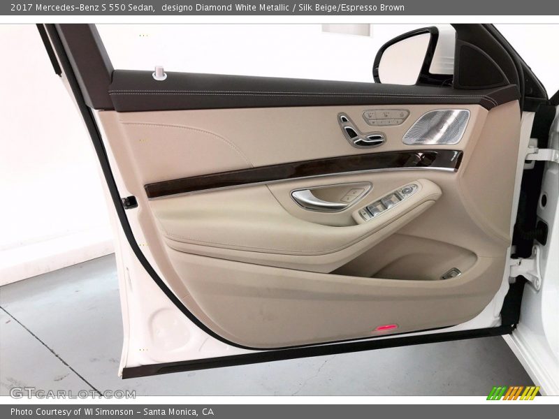 designo Diamond White Metallic / Silk Beige/Espresso Brown 2017 Mercedes-Benz S 550 Sedan
