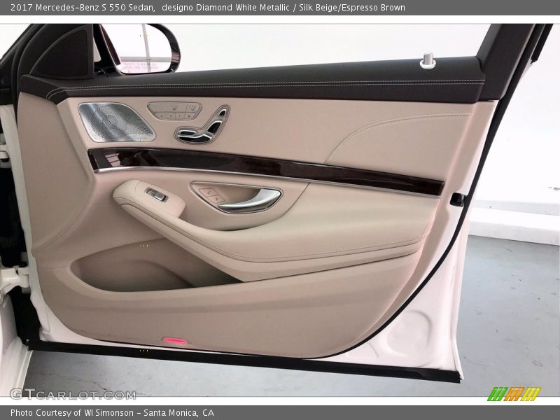 designo Diamond White Metallic / Silk Beige/Espresso Brown 2017 Mercedes-Benz S 550 Sedan
