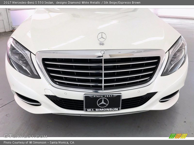 designo Diamond White Metallic / Silk Beige/Espresso Brown 2017 Mercedes-Benz S 550 Sedan
