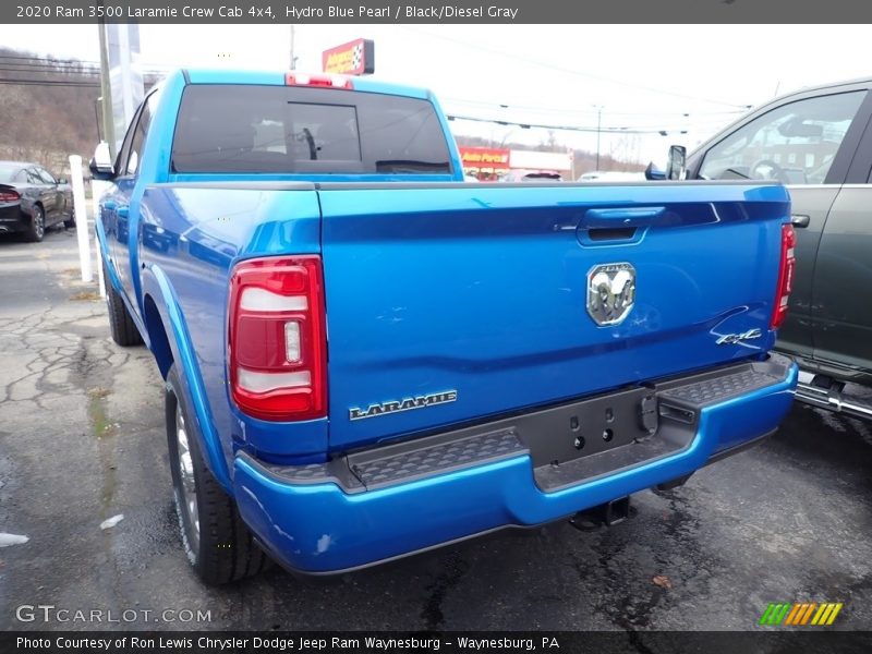 Hydro Blue Pearl / Black/Diesel Gray 2020 Ram 3500 Laramie Crew Cab 4x4