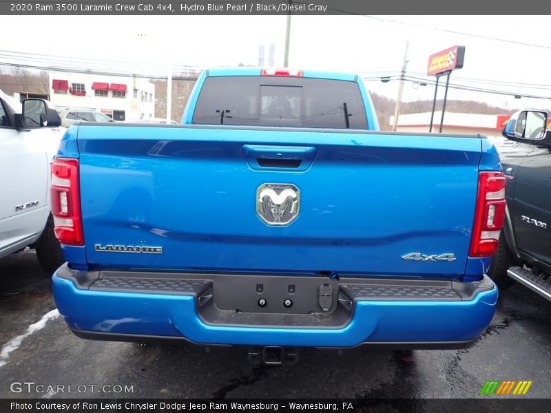 Hydro Blue Pearl / Black/Diesel Gray 2020 Ram 3500 Laramie Crew Cab 4x4