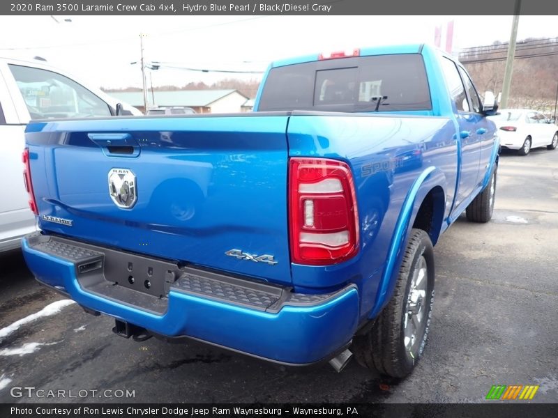 Hydro Blue Pearl / Black/Diesel Gray 2020 Ram 3500 Laramie Crew Cab 4x4