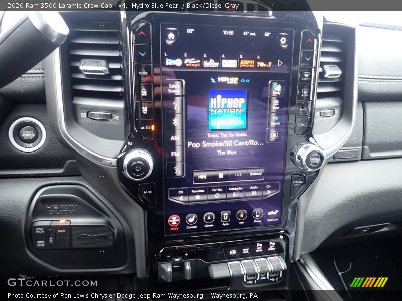 Hydro Blue Pearl / Black/Diesel Gray 2020 Ram 3500 Laramie Crew Cab 4x4