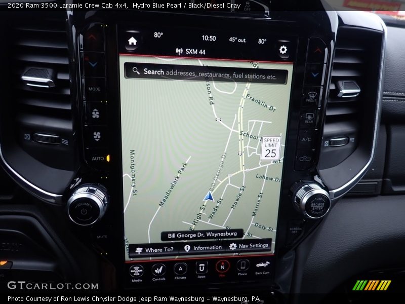 Hydro Blue Pearl / Black/Diesel Gray 2020 Ram 3500 Laramie Crew Cab 4x4