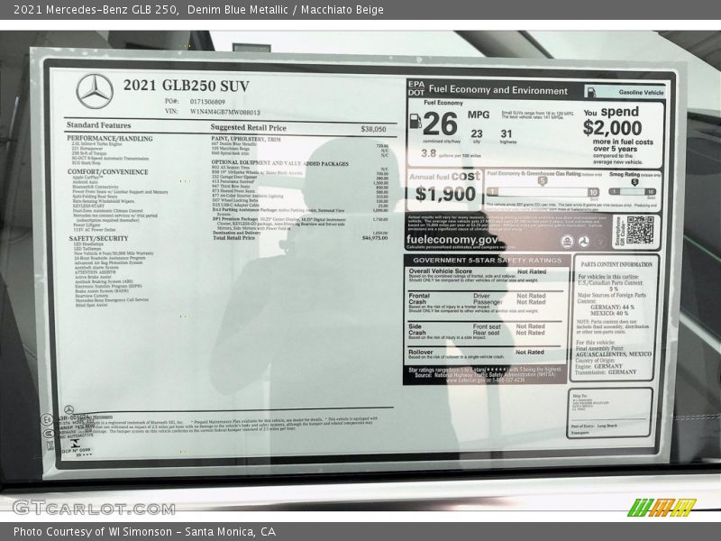 Denim Blue Metallic / Macchiato Beige 2021 Mercedes-Benz GLB 250