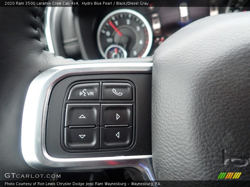Hydro Blue Pearl / Black/Diesel Gray 2020 Ram 3500 Laramie Crew Cab 4x4