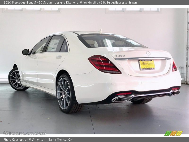 designo Diamond White Metallic / Silk Beige/Espresso Brown 2020 Mercedes-Benz S 450 Sedan