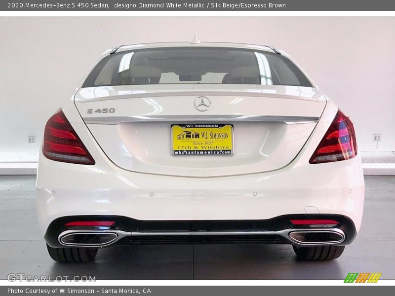 designo Diamond White Metallic / Silk Beige/Espresso Brown 2020 Mercedes-Benz S 450 Sedan