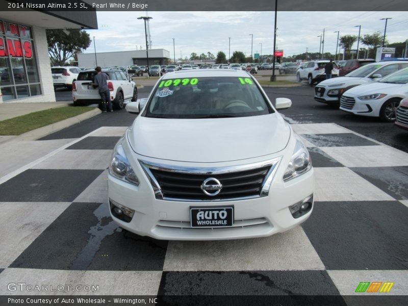 Pearl White / Beige 2014 Nissan Altima 2.5 SL