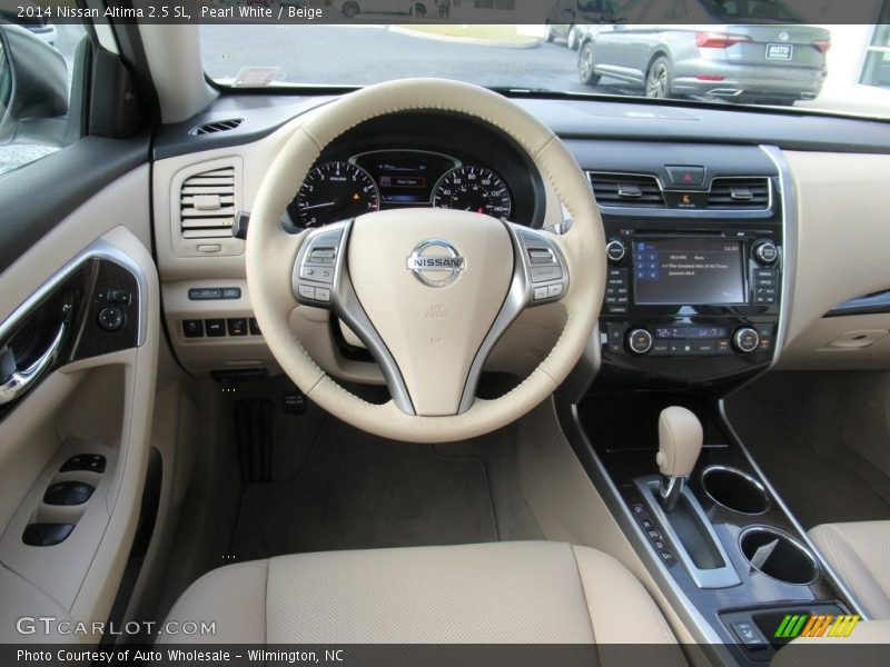 Pearl White / Beige 2014 Nissan Altima 2.5 SL