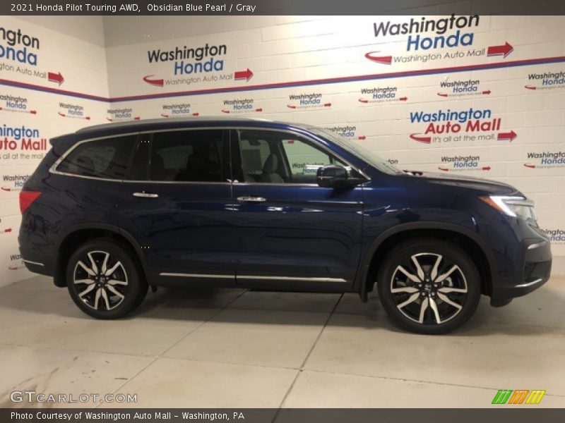 Obsidian Blue Pearl / Gray 2021 Honda Pilot Touring AWD