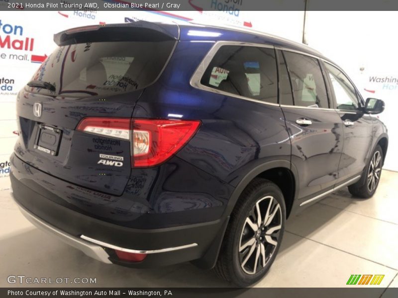 Obsidian Blue Pearl / Gray 2021 Honda Pilot Touring AWD