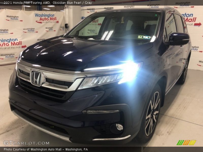 Obsidian Blue Pearl / Gray 2021 Honda Pilot Touring AWD