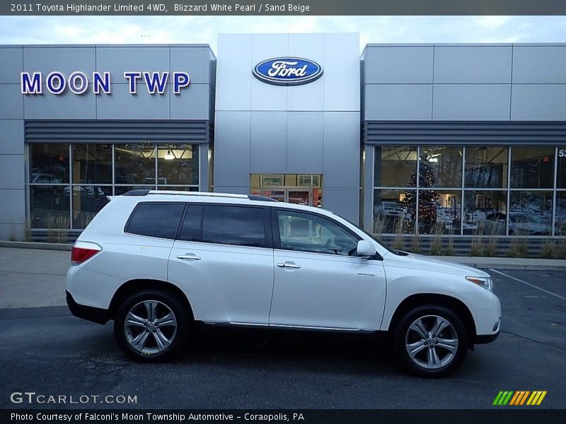 Blizzard White Pearl / Sand Beige 2011 Toyota Highlander Limited 4WD