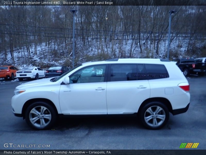 Blizzard White Pearl / Sand Beige 2011 Toyota Highlander Limited 4WD