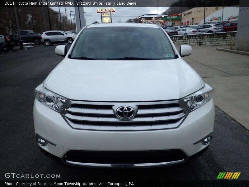 Blizzard White Pearl / Sand Beige 2011 Toyota Highlander Limited 4WD