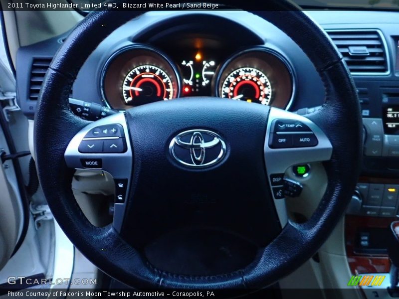 Blizzard White Pearl / Sand Beige 2011 Toyota Highlander Limited 4WD