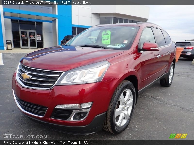 Siren Red Tintcoat / Ebony 2017 Chevrolet Traverse LT AWD