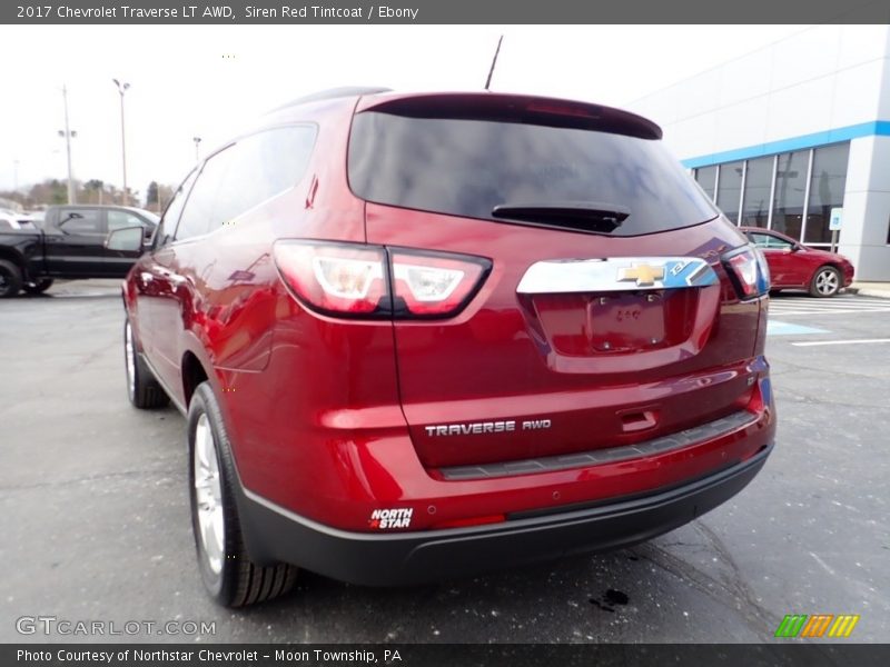 Siren Red Tintcoat / Ebony 2017 Chevrolet Traverse LT AWD