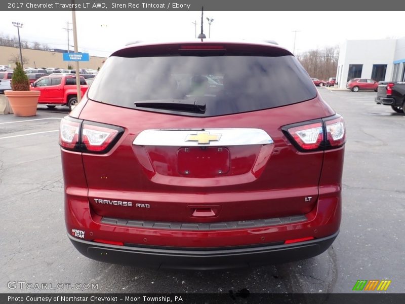 Siren Red Tintcoat / Ebony 2017 Chevrolet Traverse LT AWD