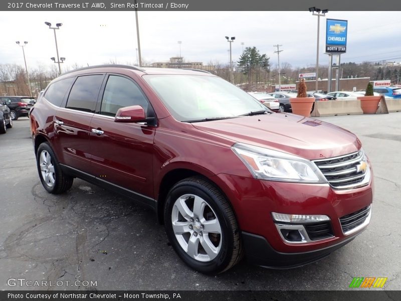Siren Red Tintcoat / Ebony 2017 Chevrolet Traverse LT AWD