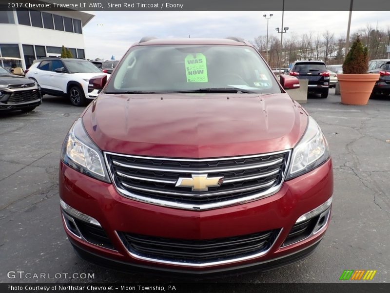 Siren Red Tintcoat / Ebony 2017 Chevrolet Traverse LT AWD
