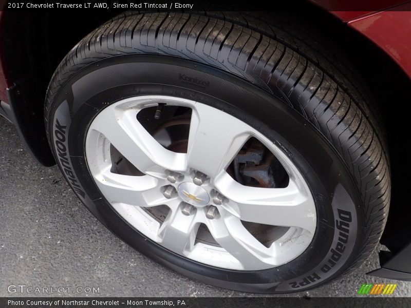 Siren Red Tintcoat / Ebony 2017 Chevrolet Traverse LT AWD