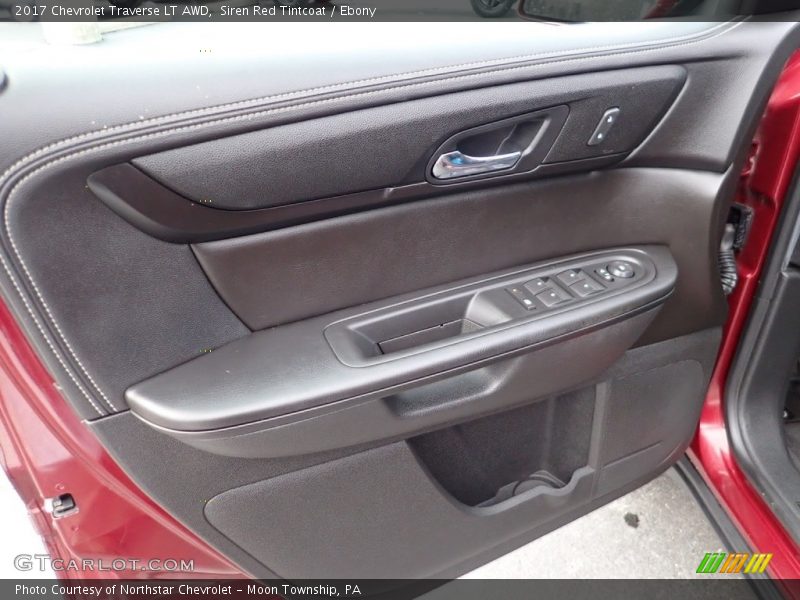 Siren Red Tintcoat / Ebony 2017 Chevrolet Traverse LT AWD