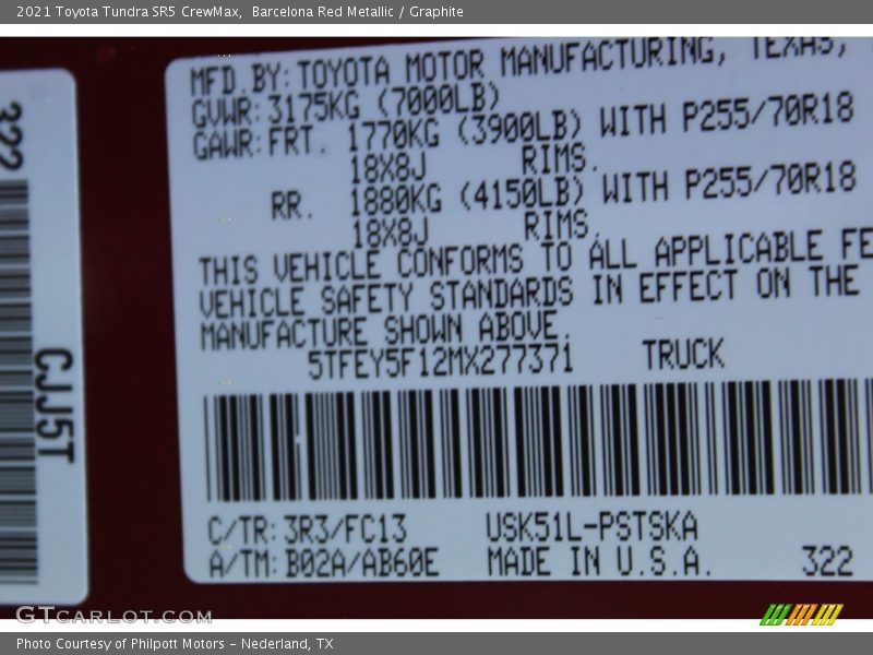 Barcelona Red Metallic / Graphite 2021 Toyota Tundra SR5 CrewMax