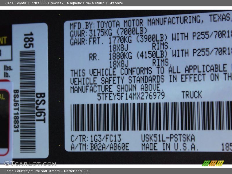 Magnetic Gray Metallic / Graphite 2021 Toyota Tundra SR5 CrewMax