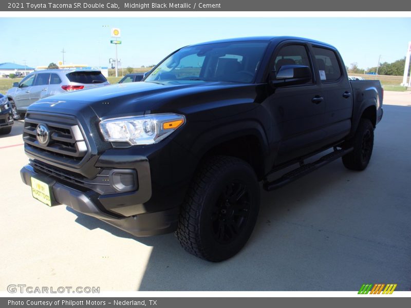 Midnight Black Metallic / Cement 2021 Toyota Tacoma SR Double Cab