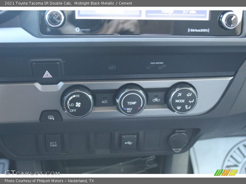 Midnight Black Metallic / Cement 2021 Toyota Tacoma SR Double Cab