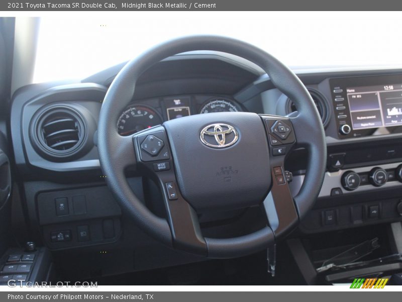 Midnight Black Metallic / Cement 2021 Toyota Tacoma SR Double Cab