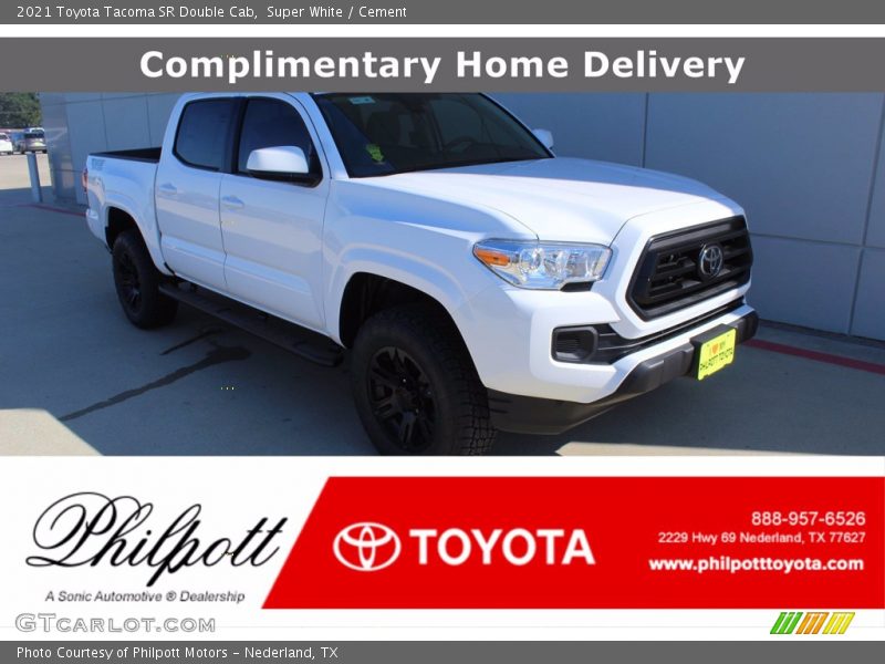 Super White / Cement 2021 Toyota Tacoma SR Double Cab