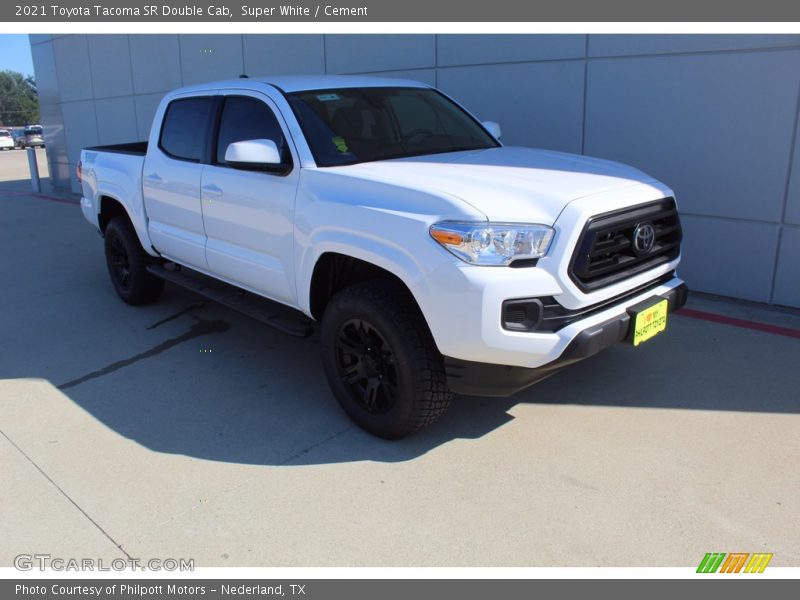 Super White / Cement 2021 Toyota Tacoma SR Double Cab